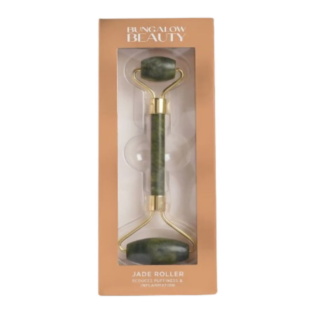 BUNGALOW BEAUTY Gold And Green Jade Roller | Grocsy