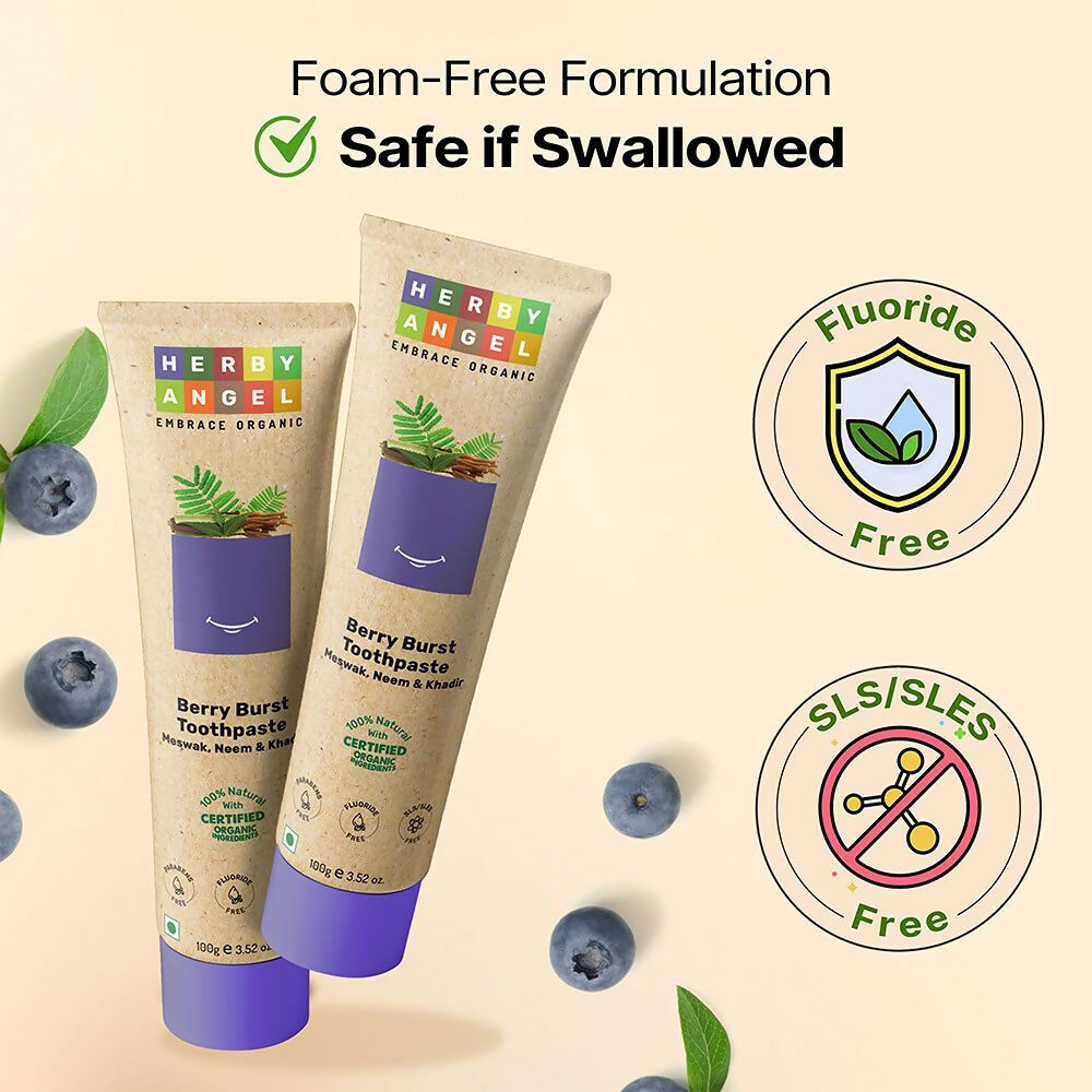 Herby Angel Berry Burst Toothpaste for Kids | Grocsy