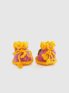 Chutput Kids Woollen Hand Knitted Self Desgin Detailed Booties - Yellow | Grocsy