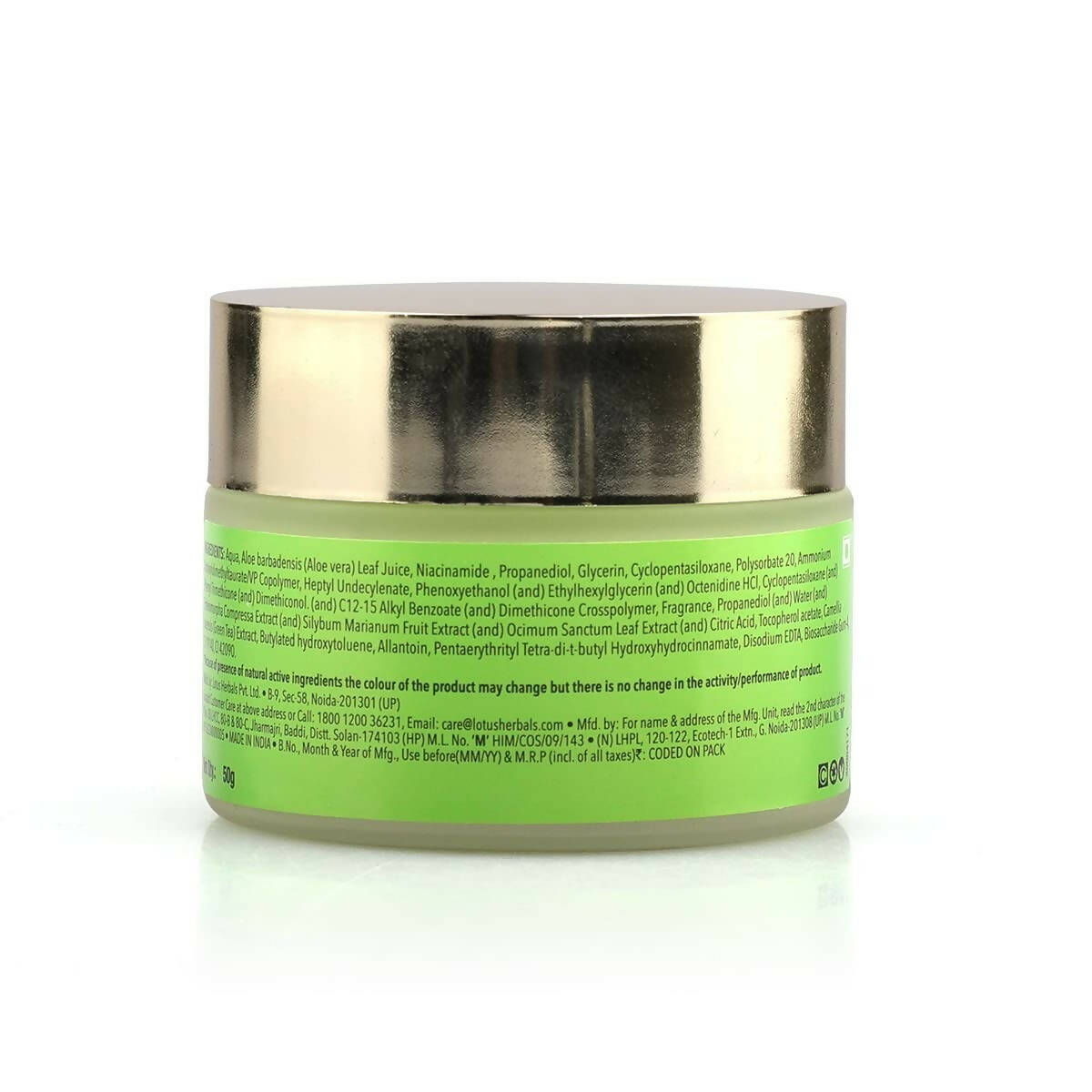 Lotus Herbals Active Aloe + Niacinamide Calm & Brighten Night Gel | Grocsy