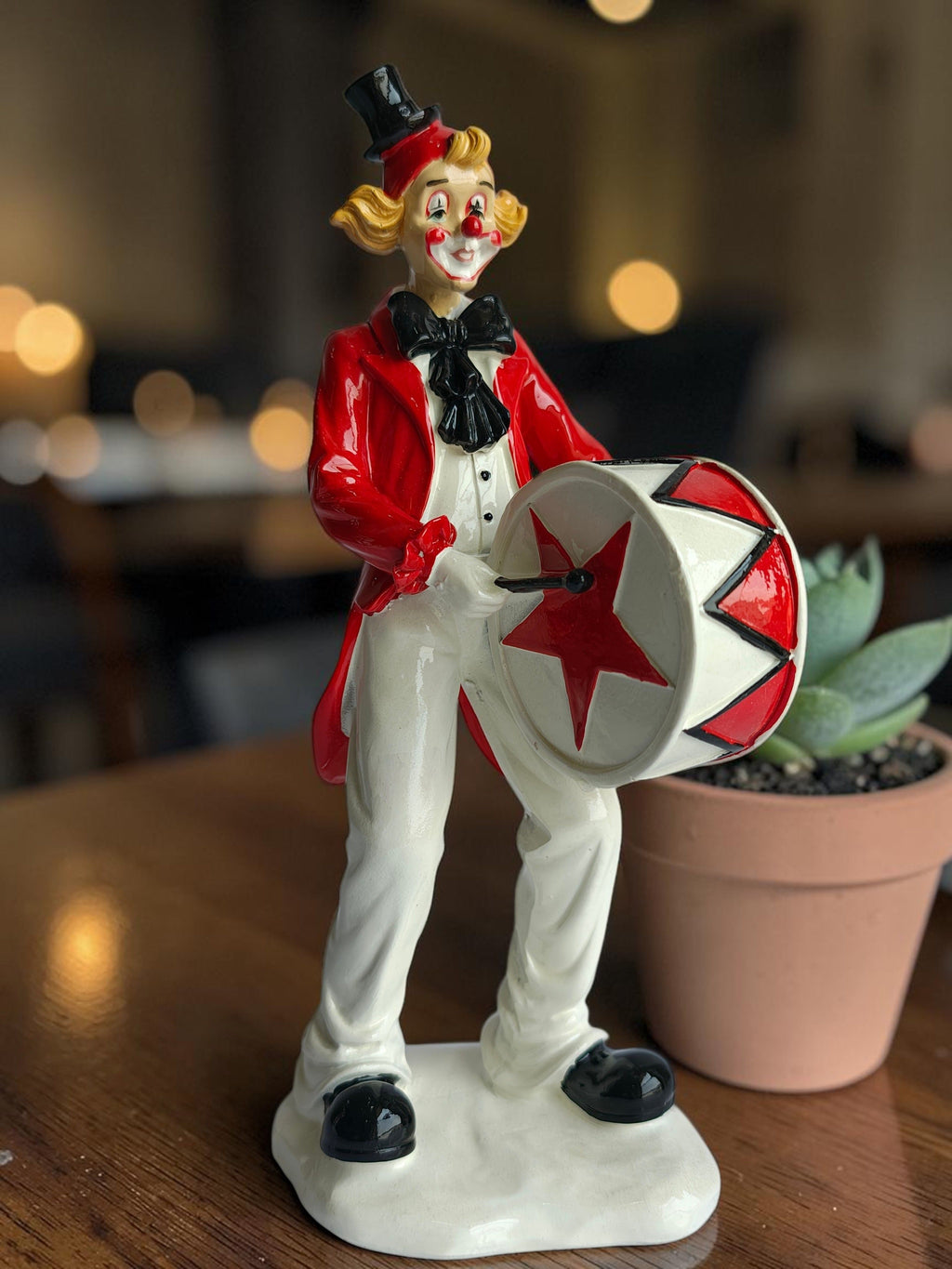 Sun Mun Decors Drum Shield Clown Figurine | Grocsy
