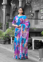 stylish Casual Multi Imported georgette Ready to Wear Fancy Saree - Ashwini | Grocsy