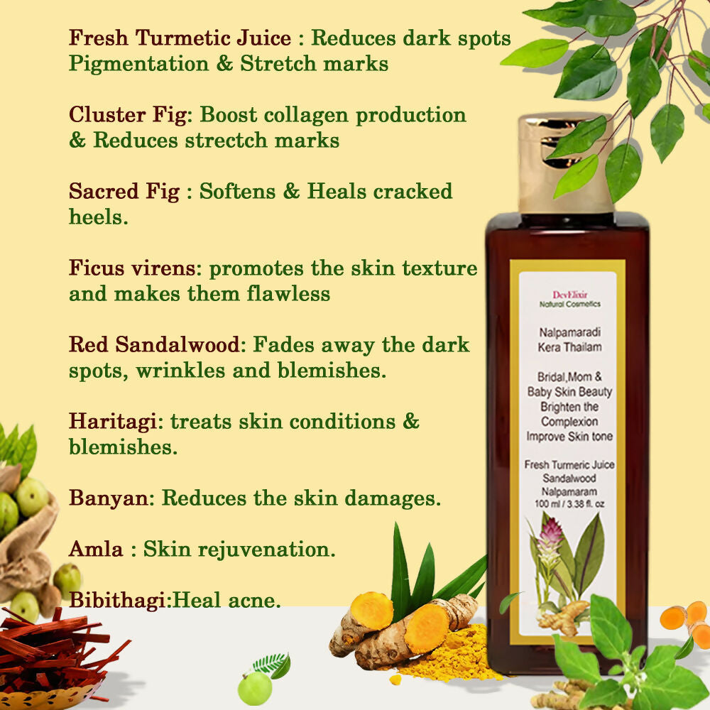 DevElixir Nalpamaradi Kera Thailam Skin Bright & Even Tone | Grocsy