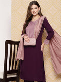 Ahalyaa Women's Traditional wear Kurta Set - Burgundy | Grocsy