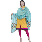 A R Silk Light Firozi Color Silk Multi Rasgulla Dupattas and Chunnis | Grocsy