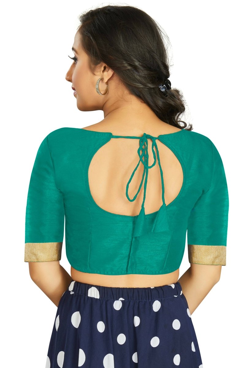 Aastha Fashion Women's Sea Green Art Silk Designer Traditional Readymade Blouse | Grocsy