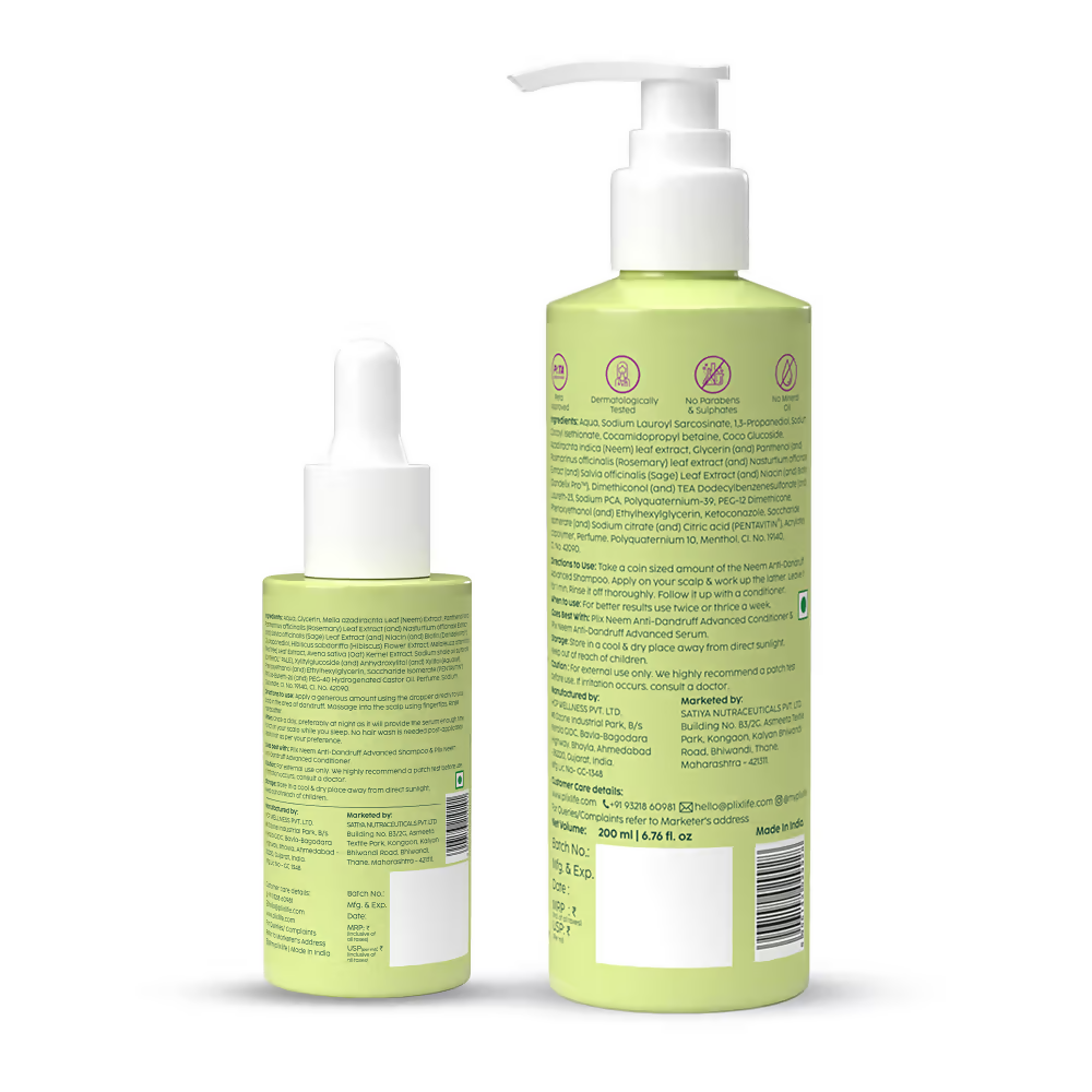 PLIX The Plant Fix Neem Anti-Dandruff Advanced Kit - Shampoo + Serum | Grocsy