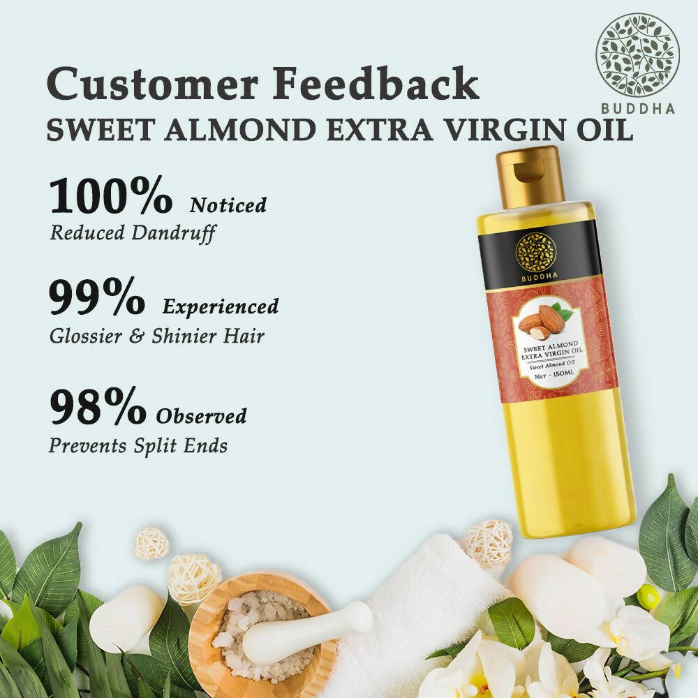 Buddha Natural Extra Virgin Cold Pressed Sweet Almond Oil | Grocsy