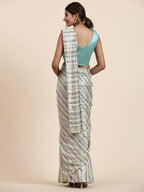 Sky Blue Pure Georgette Sequence work Ready to wear Saree with stitched Blouse - Satiksha | Grocsy