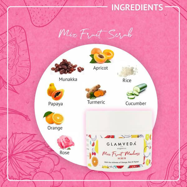 Glamveda Mix Fruit Scrub | Grocsy