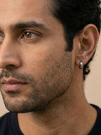 NVR Men's Silver Plated Hoop Earrings | Grocsy