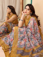 Partywear Designer Mustard Kota Doriya Fancy Saree - Dyuti | Grocsy