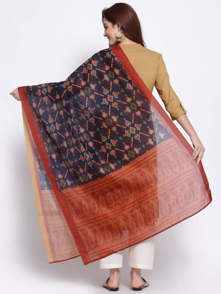 Myshka Women's Fashion Multi Cotton Silk Printed Casual Dupatta | Grocsy