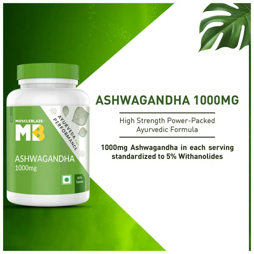 MuscleBlaze Ashwagandha Tablets | Grocsy