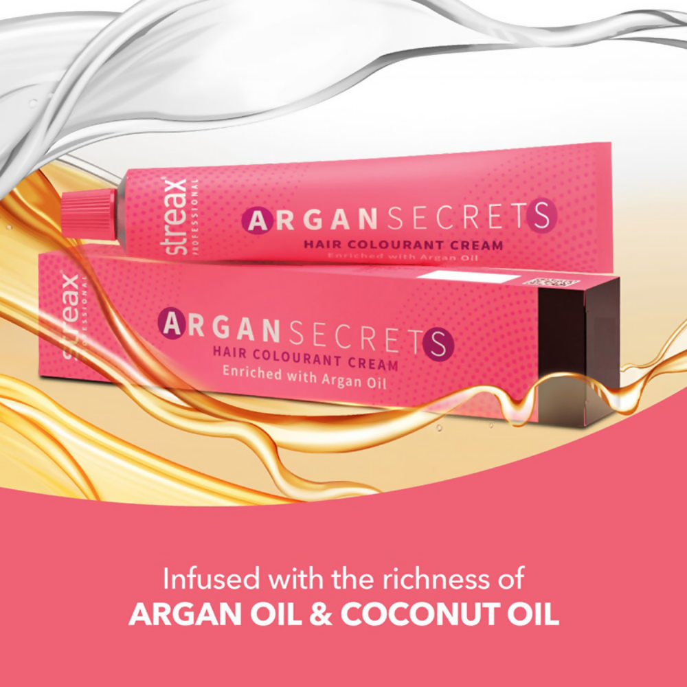 Streax Professional Argan Secrets Permanent Hair Colourant Cream - Dark Brown 3 | Grocsy