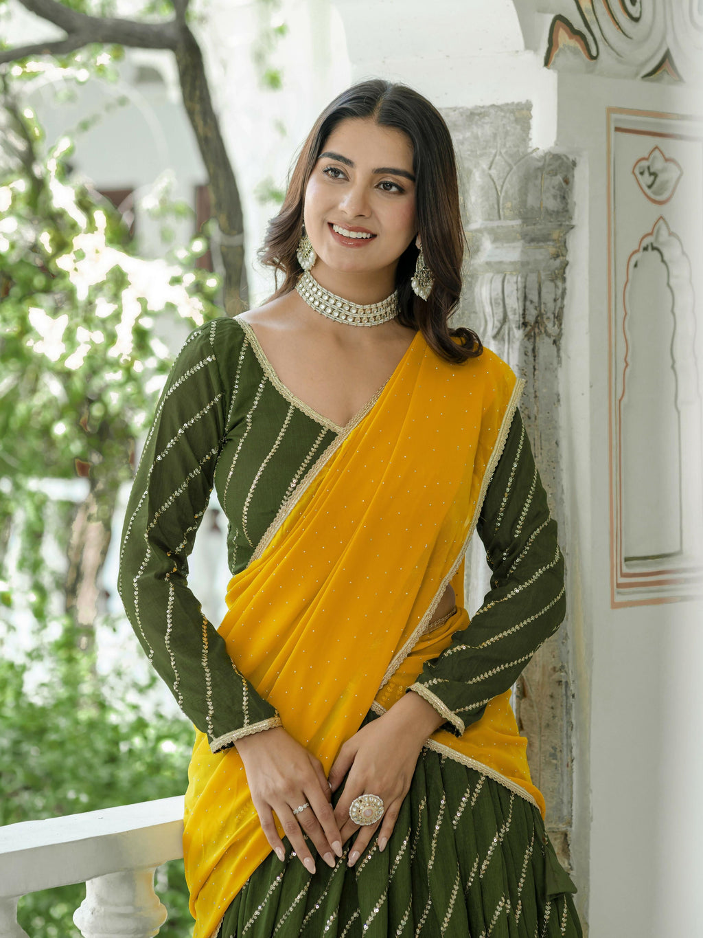 Lehenga Mart Mahendi Designer Wedding Wear Lehenga Choli | Grocsy