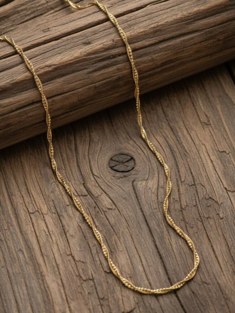 NVR Women Gold Plated Handcrafted Minimal Chain | Grocsy