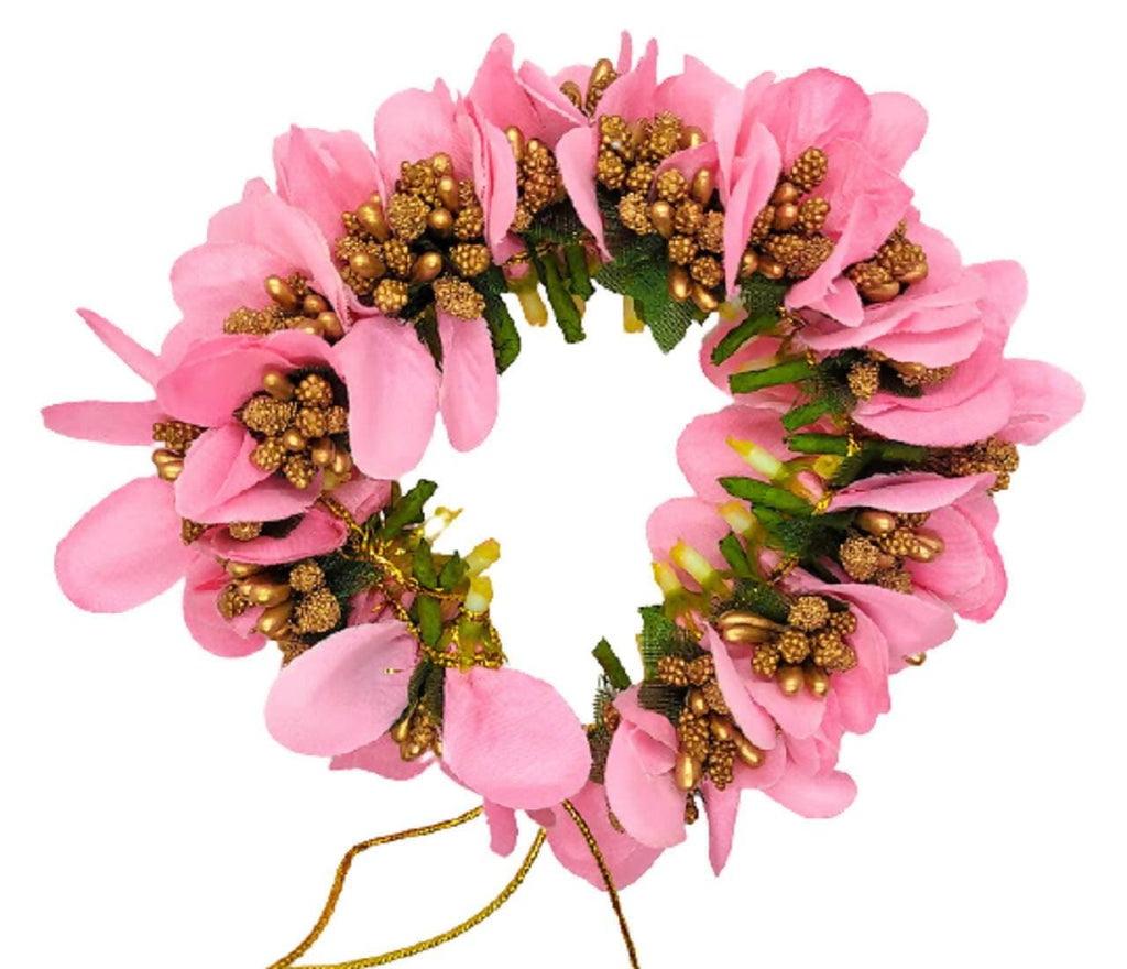 Baby Pink Artificial Orchids Flower Gajra | Grocsy