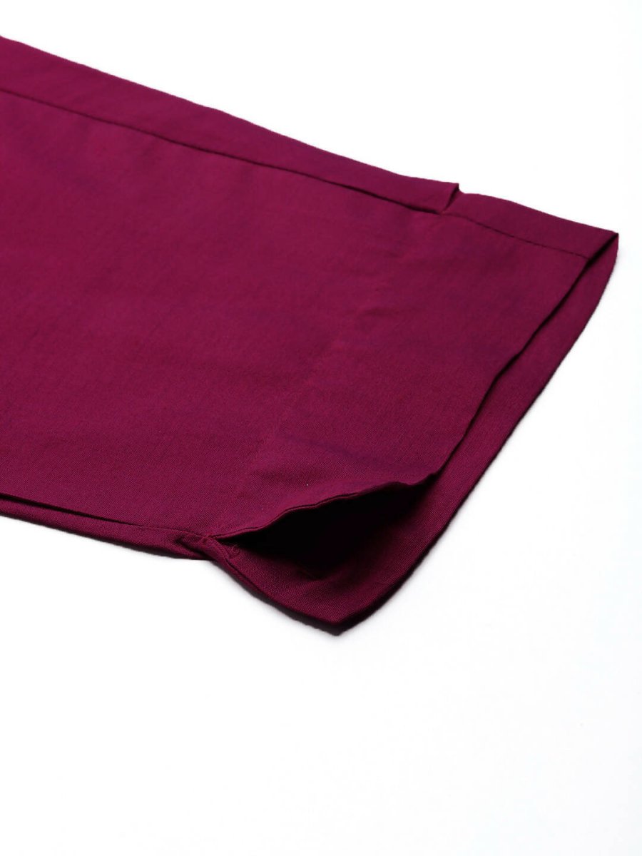 Ahalyaa Women's Traditional wear Kurta Set - Burgundy | Grocsy