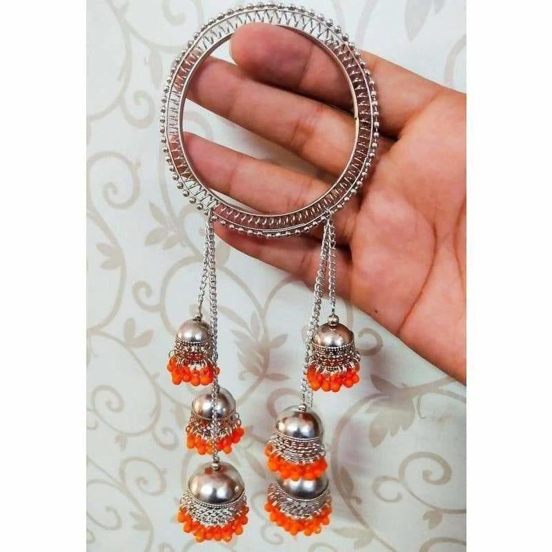 MS Fashion India Stylish Orange Pearls Hanging Bangles | Grocsy