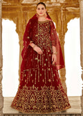 Heavy Stone Embroidered Maroon Designer Anarkali Suit - Emponline | Grocsy