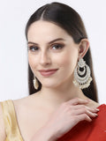 NVR Women Gold-Polished Kundan Handcrafted Chandbalis Earrings | Grocsy