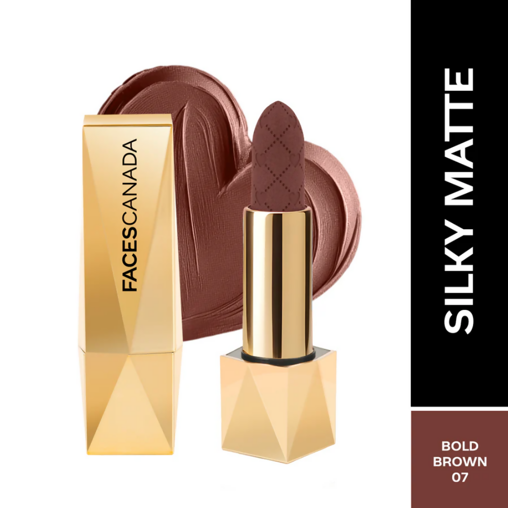 Faces Canada Comfy Silk Obsession Lipstick - Bold Brown 07 | Grocsy