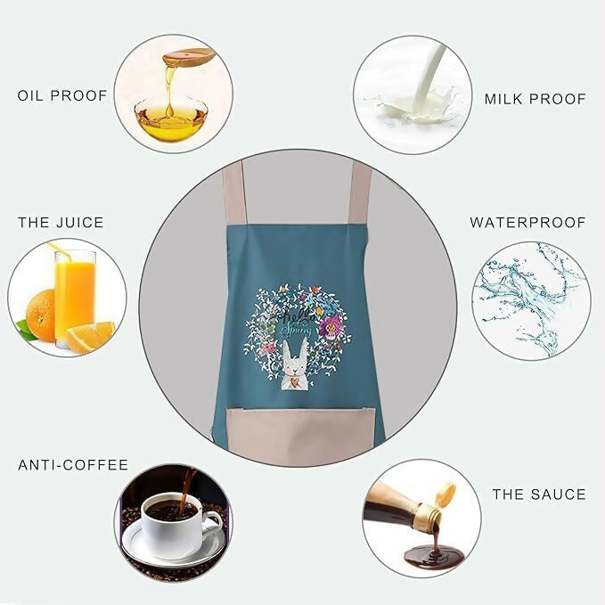 Klimet Waterproof Kitchen Apron For Women-Assorted (pack of 2) | Grocsy
