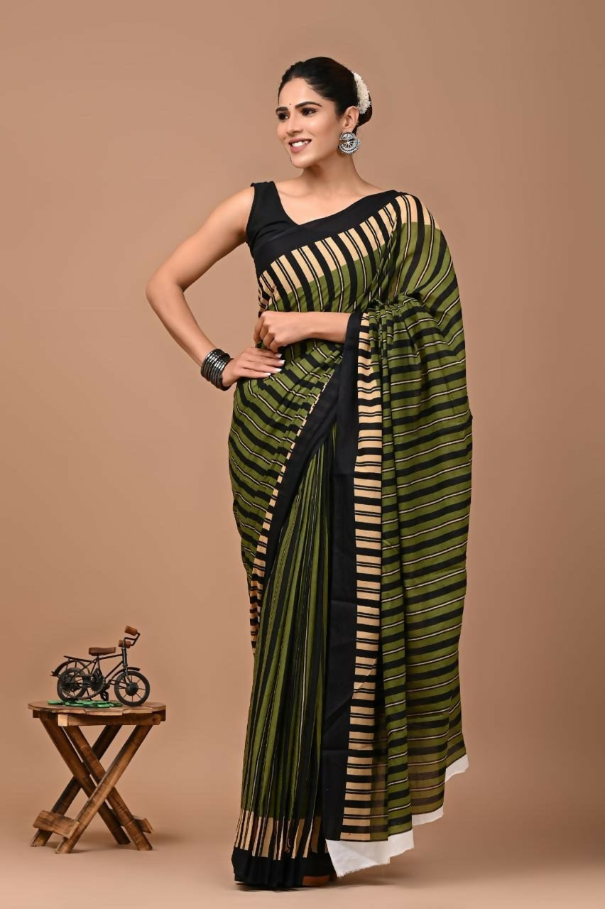 Exclusive Collection Mutlicolor Beautiful Mulmul Cotton Saree | Grocsy