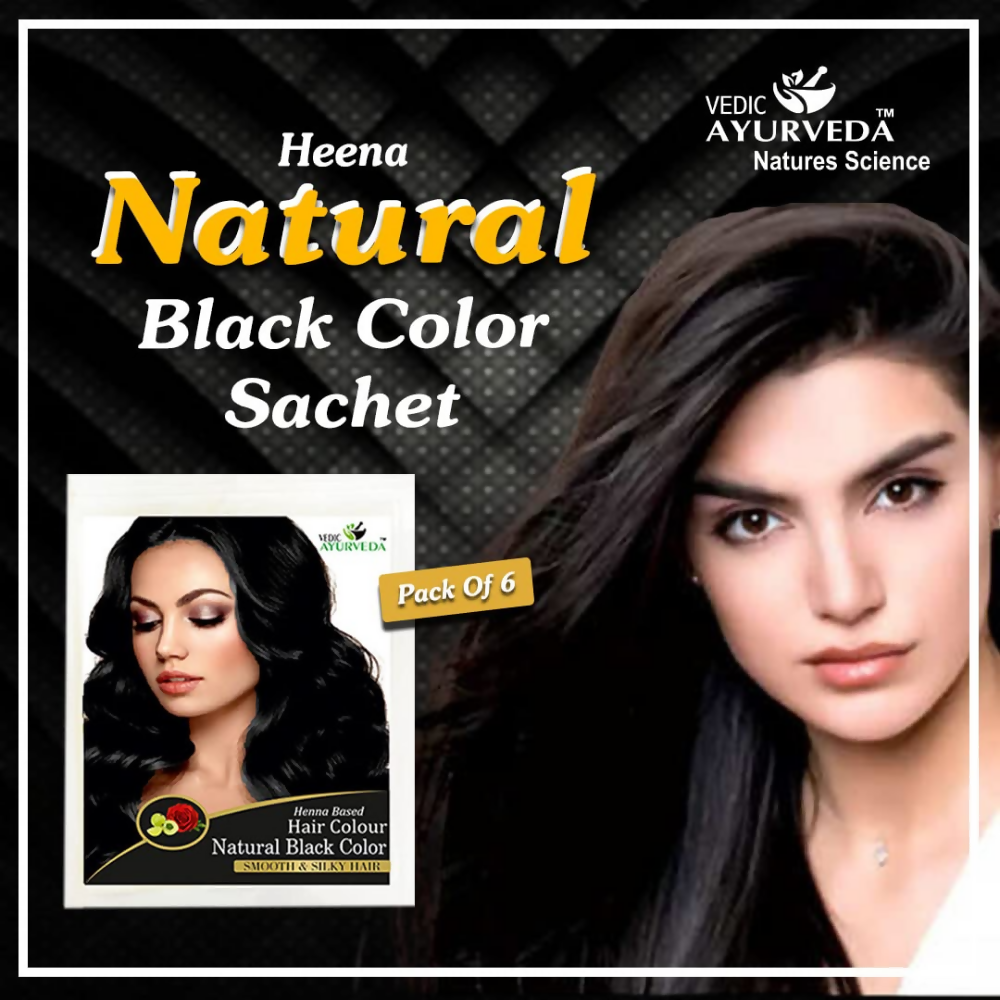 VedicAyurveda Henna Hair Color - Black | Grocsy