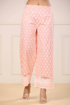 Juniper Women's Peach Printed Straight Kurta Sets | Grocsy
