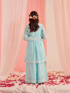 Joban Fashion Girl's Sky Blue Color Palazzo Set | Grocsy