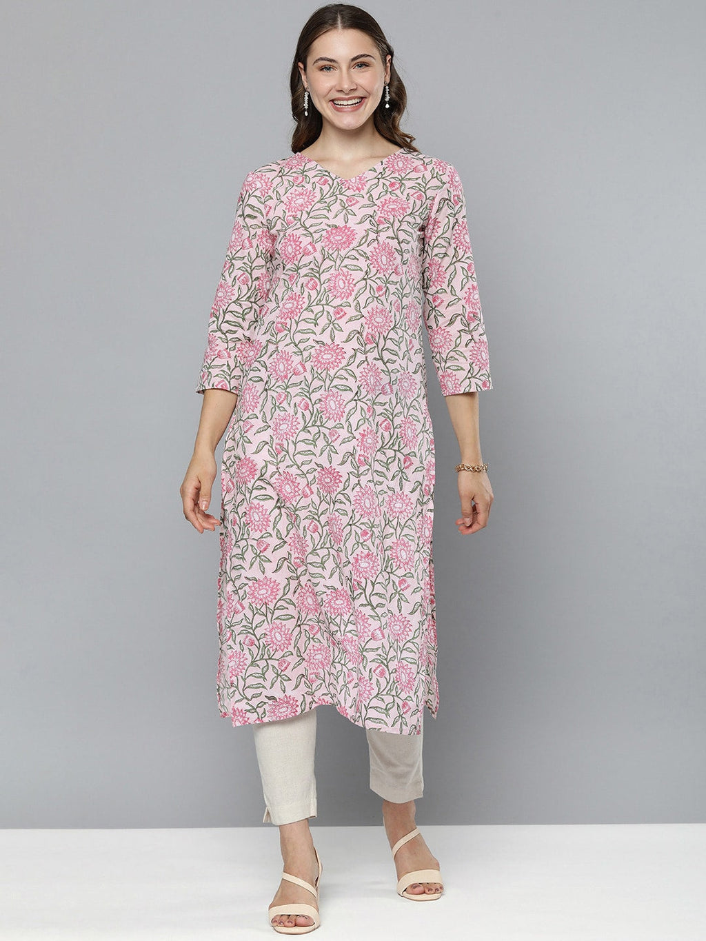 HERE&NOW Floral Printed Floral Kurta | Grocsy