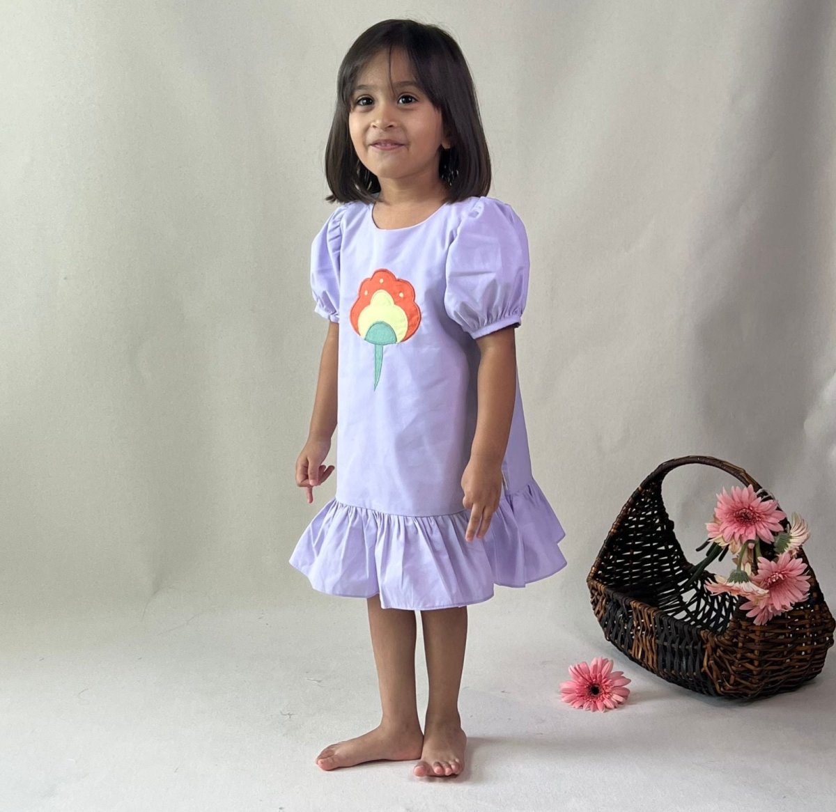 ArthLife Lavender Flower Patch Casual Dress | Grocsy