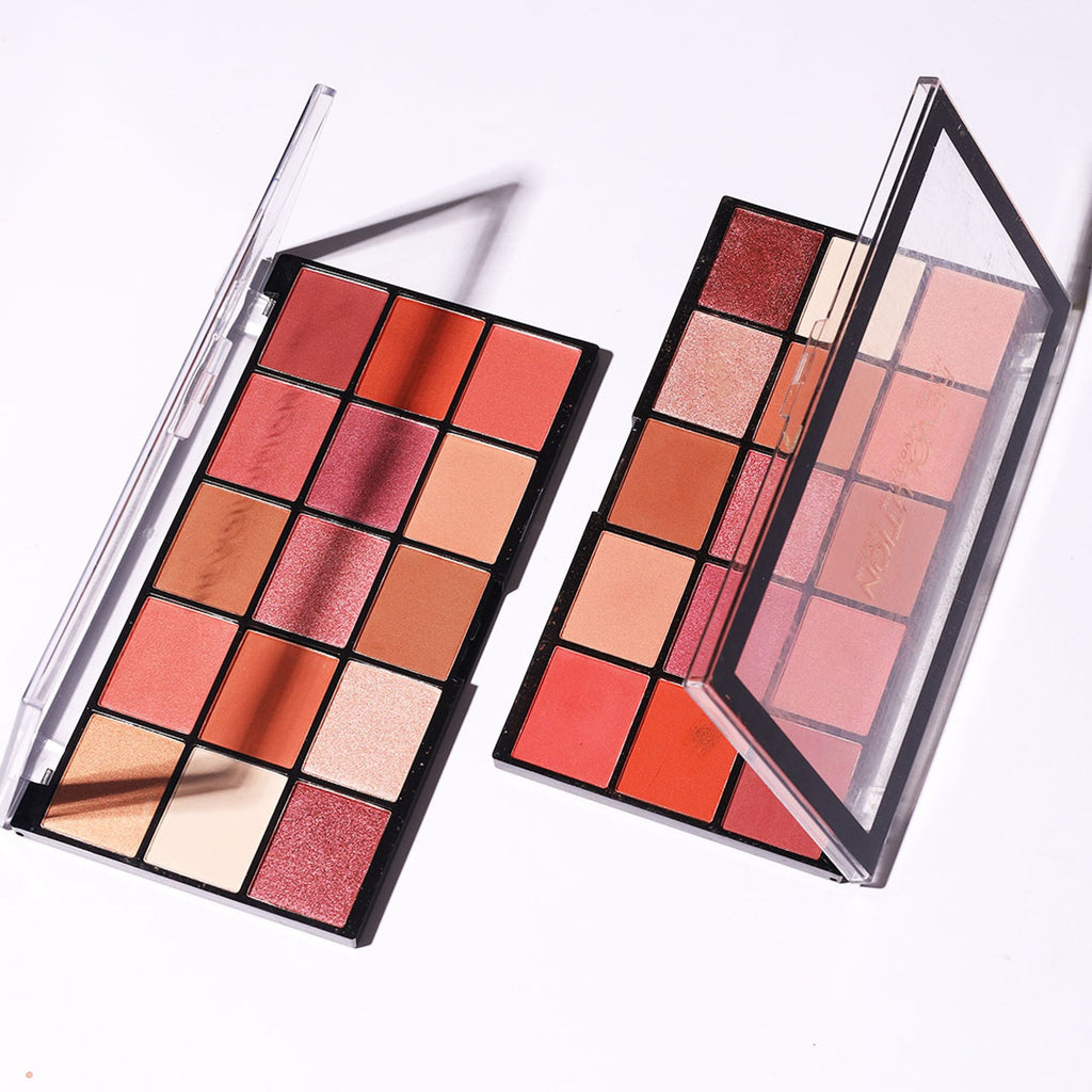 Makeup Revolution Reloaded Eyeshadow Palette-15 Smooth & Rich Shade-High Pay Off Formula - Newtrals 2 | Grocsy