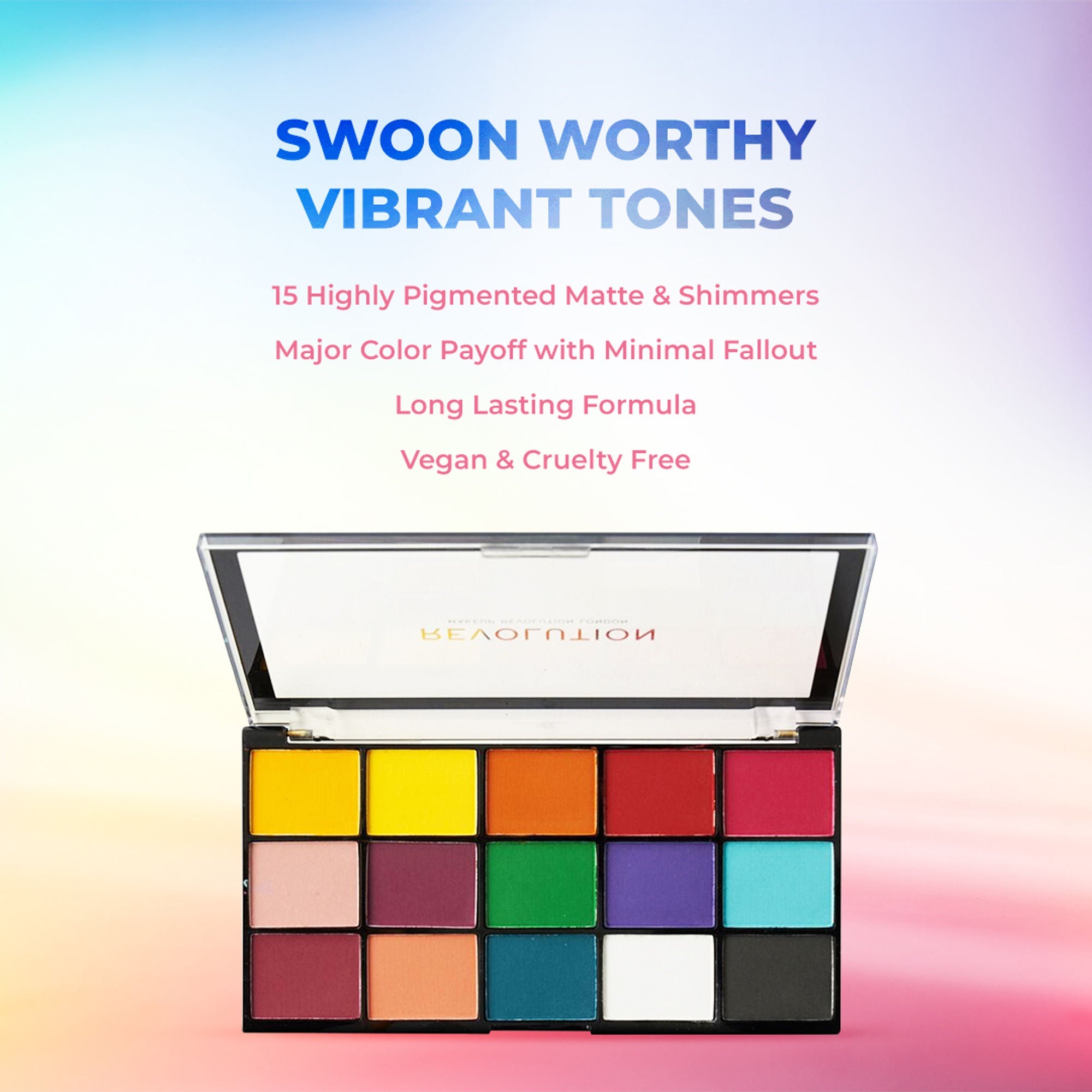 Makeup Revolution Reloaded Eyeshadow Palette-15 Smooth & Rich Shade-High Pay Off Formula - Marvellous Mattes | Grocsy