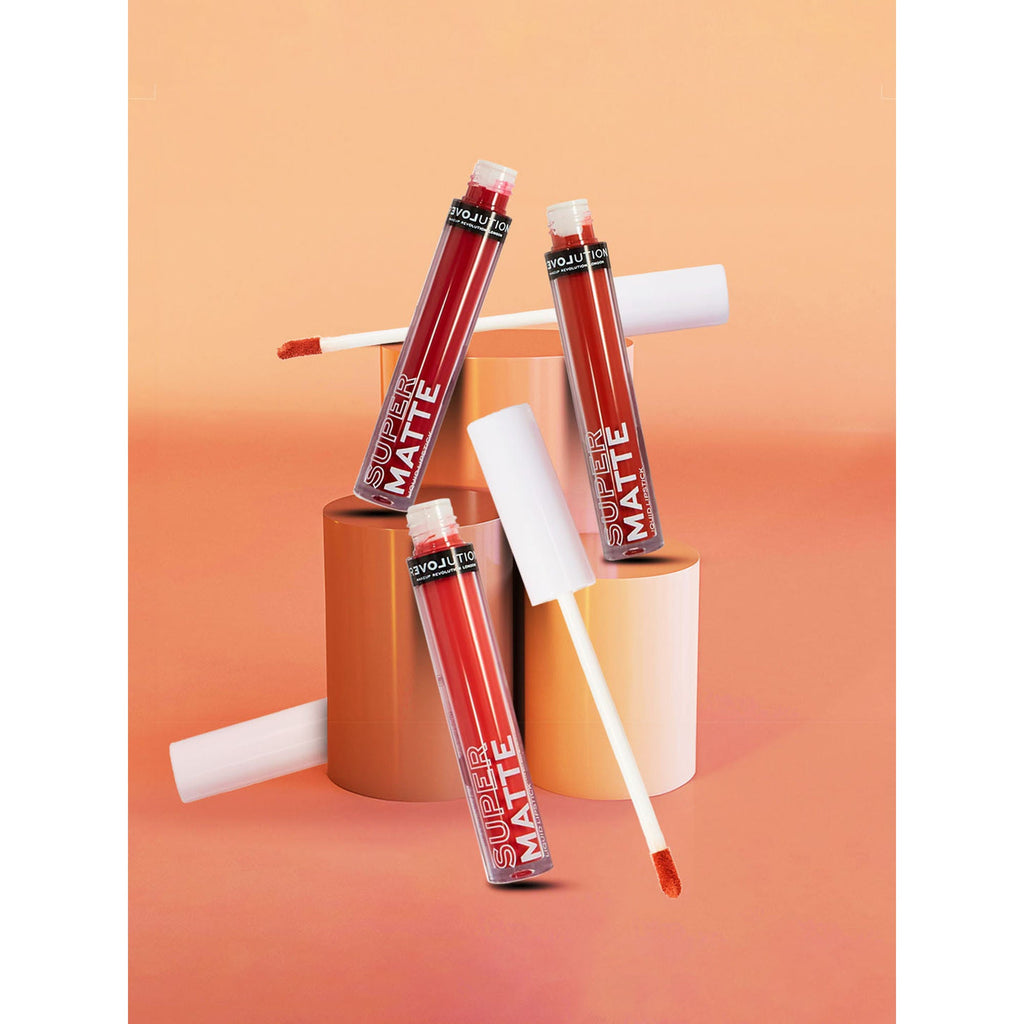 Makeup Revolution Relove Supermatte Liquid Lip Set - Heat | Grocsy