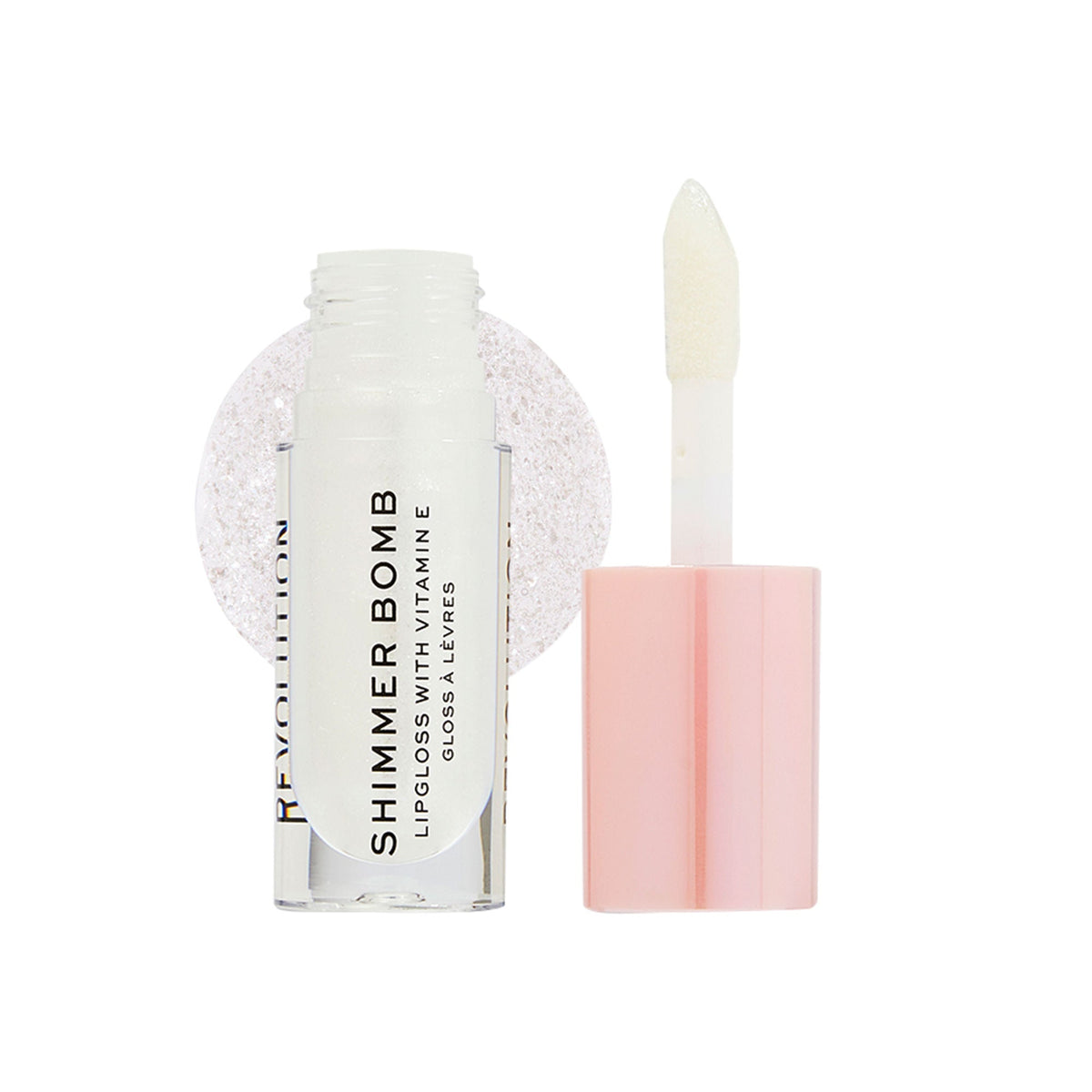 Makeup Revolution Shimmer Bomb Lipgloss-Infused With Vitamin E For Extra Nourishment - Beam Pearl | Grocsy