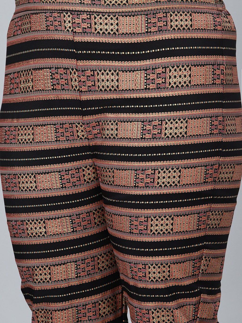 Sztori Plus Size Abstract Printed Straight Kurta with Trousers | Grocsy