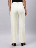 Souchii Cream-Coloured Liva Palazzos | Grocsy