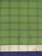 Saree Mall Green & Blue Checked Saree | Grocsy