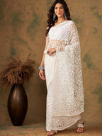 Sangria Embroidered Net Sarees | Grocsy