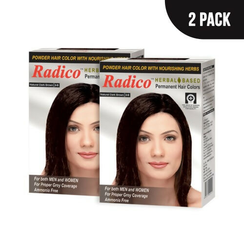 Radico Natural Herbal Based Permanent Hair Color - Dark Brown | Grocsy