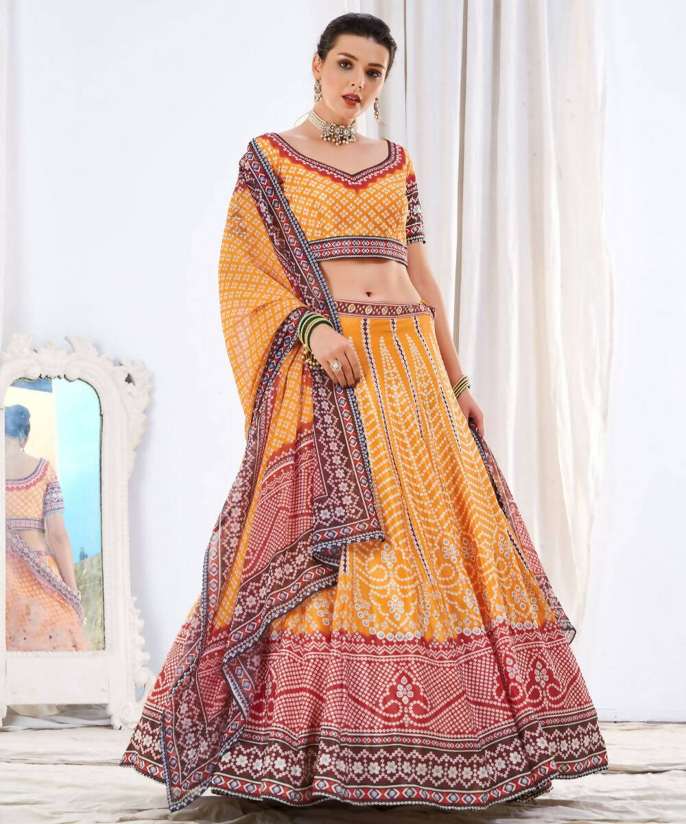 Wedding Designer Yellow Chinon Lehengha Choli - Anbazaar | Grocsy