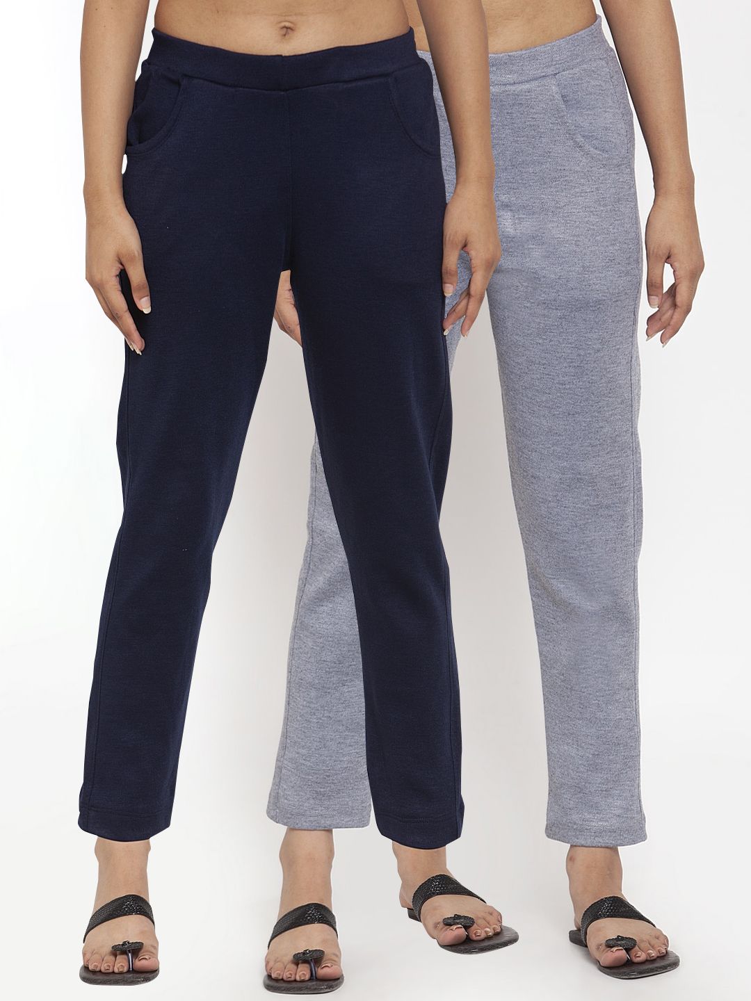 TAG 7 Women Acrylic Pack of 2 Wool Blend Ankle-Length Leggings Pants | Grocsy