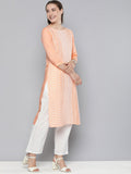 HERE&NOW Women Ethnic Motifs Embroidered Pastels Kurta | Grocsy