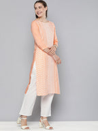 HERE&NOW Women Ethnic Motifs Embroidered Pastels Kurta | Grocsy