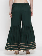 TAG 7 Women Flared Ethnic Palazzos | Grocsy