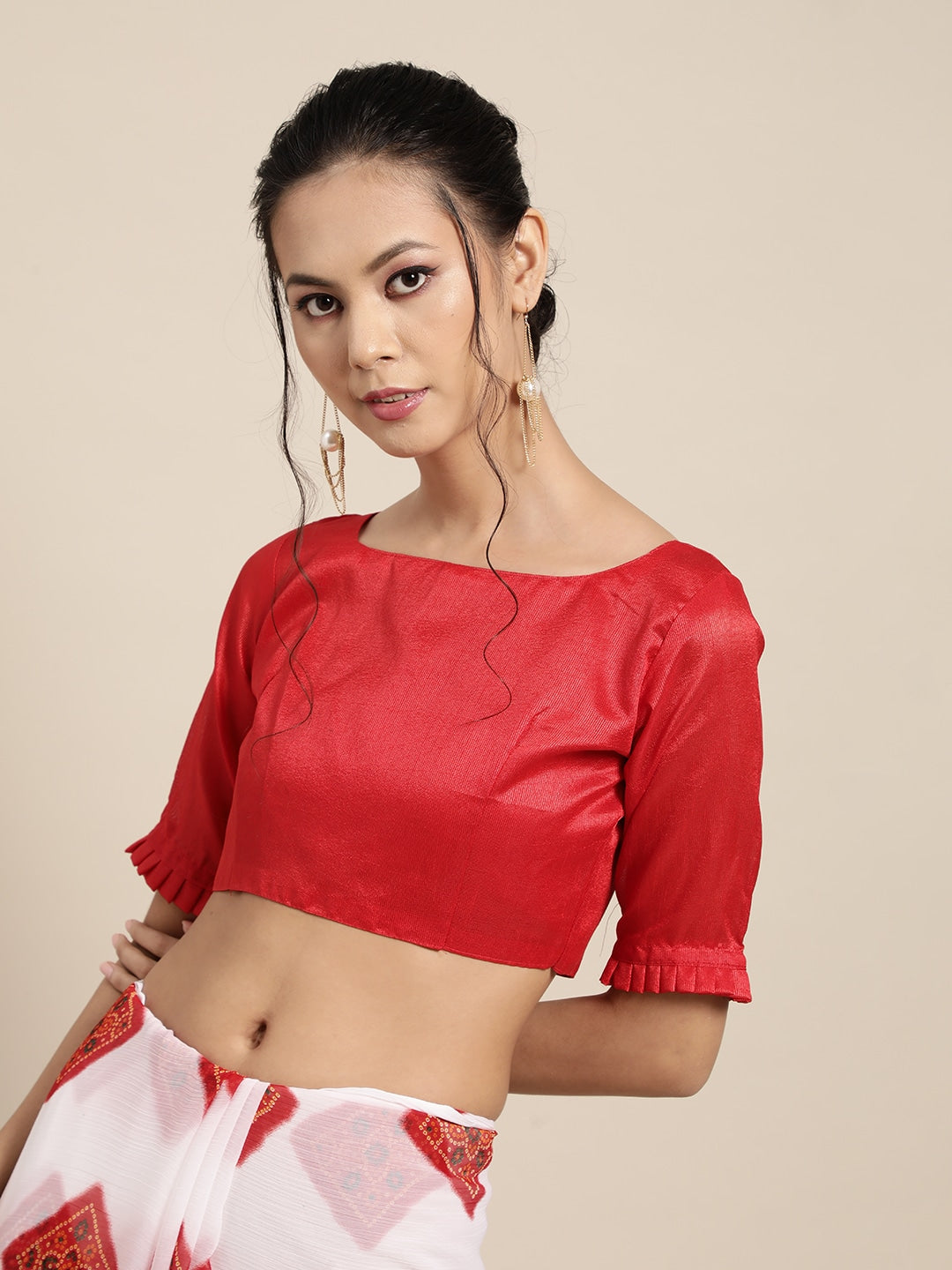 Saree Mall Bandhani Poly Chiffon Saree | Grocsy