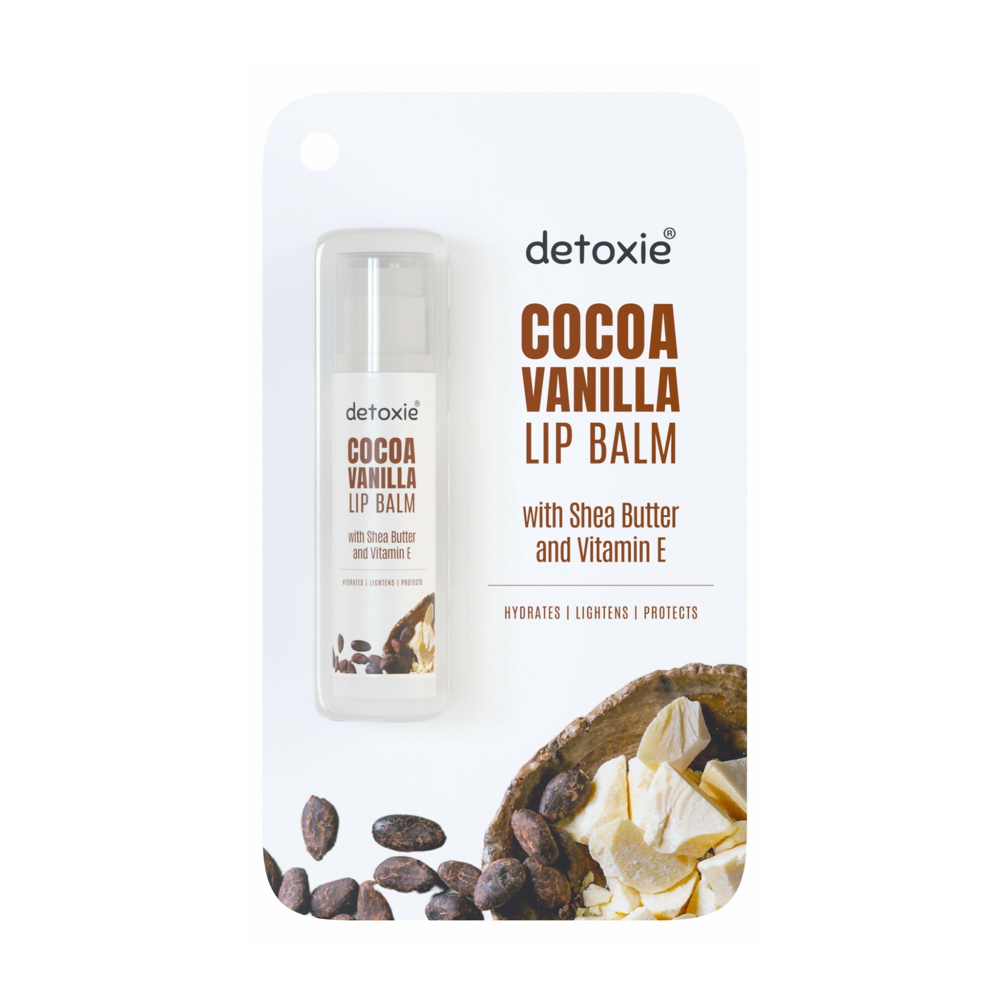 Detoxie Lip Balms Cocoa Vanilla With Vitamin E Shea Butter & Liquorice | Grocsy